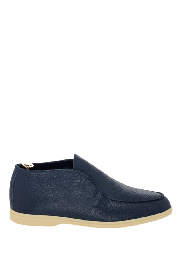 Cesare di Napoli high-top dark blue textured leather loafers for men 169994 - photo 1