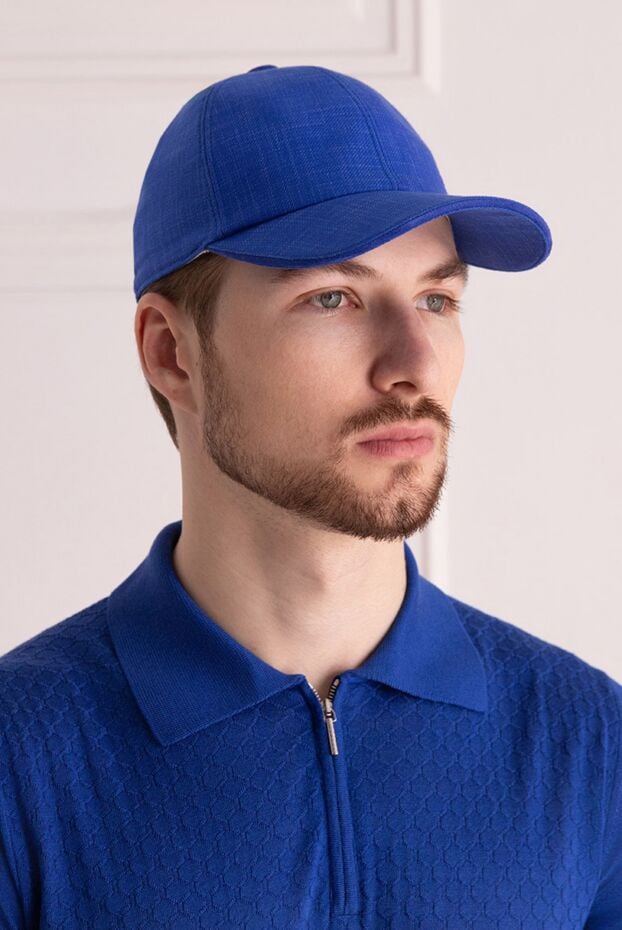 Stefano Ricci blue cashmere and silk cap for men 170020 - photo 2