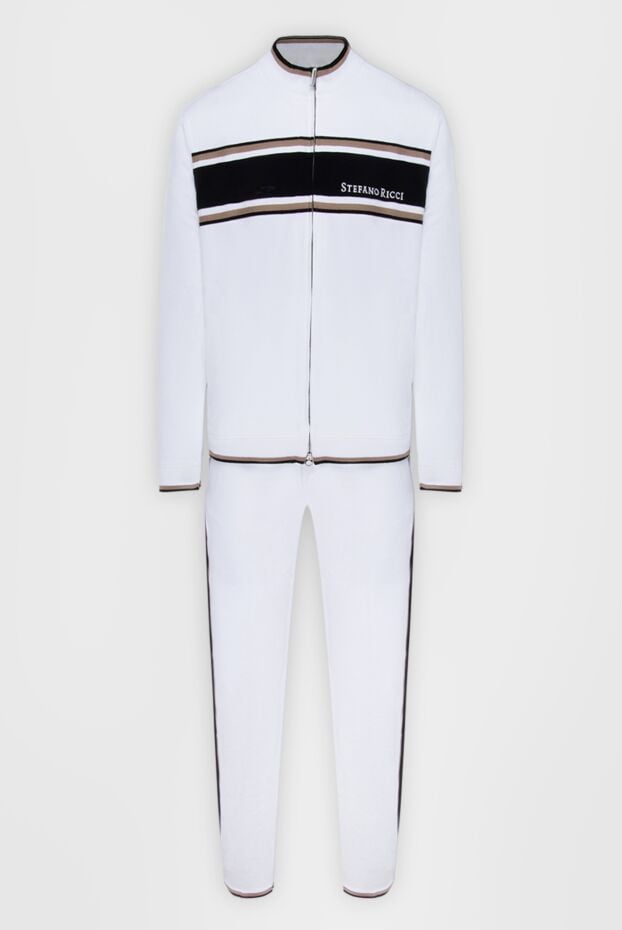 Stefano Ricci white cotton tracksuit with contrasting stripes 170027 - photo 1