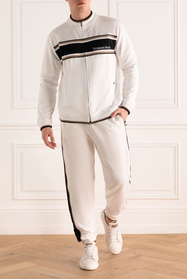 Stefano Ricci white cotton tracksuit with contrasting stripes 170027 - photo 2