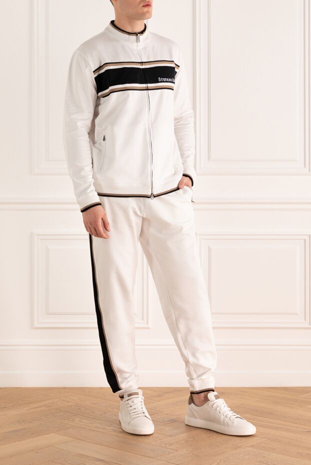 Stefano Ricci white cotton tracksuit with contrasting stripes 170027 - photo 3