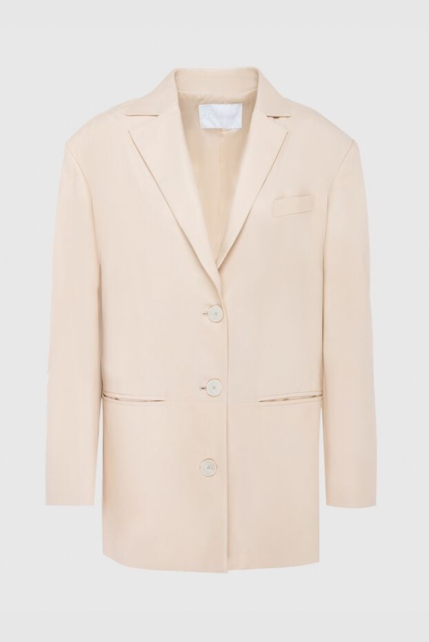 DROMe women's beige straight cut jacket with three buttons 170042 - photo 1
