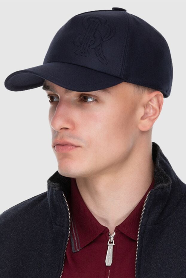 Stefano Ricci a navy blue wool and cashmere baseball cap with a 3d brand monogram. 170084 - photo 2