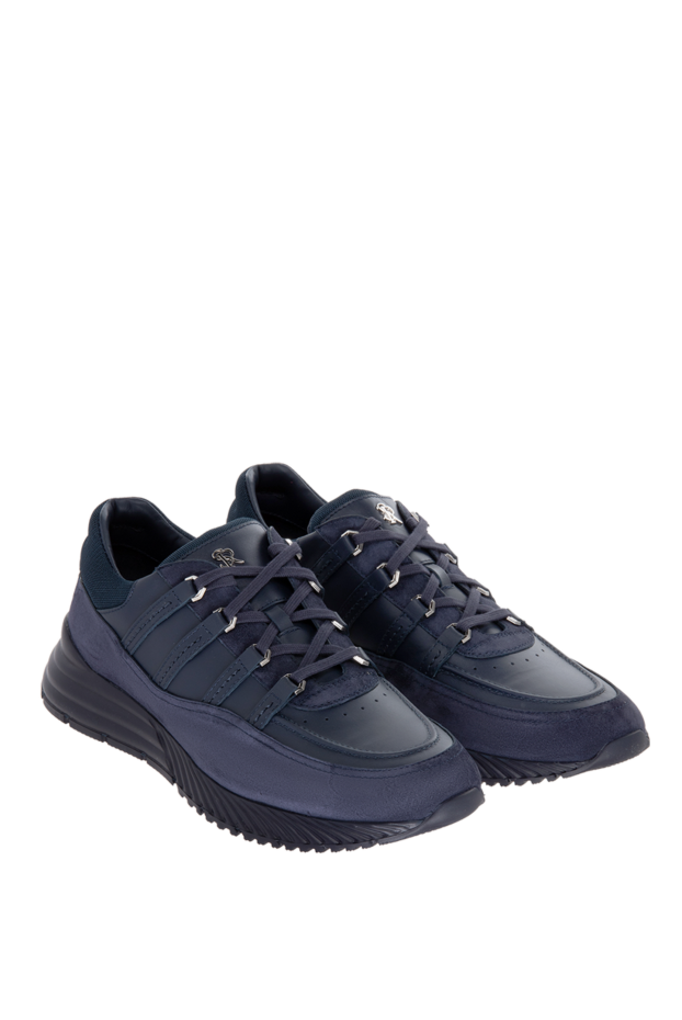 Stefano Ricci blue suede and leather sneakers for men 170092 - photo 3