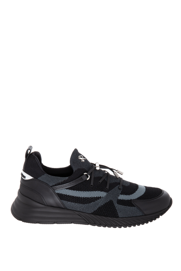 Stefano Ricci black textile and leather sneakers for men 170093 - photo 1