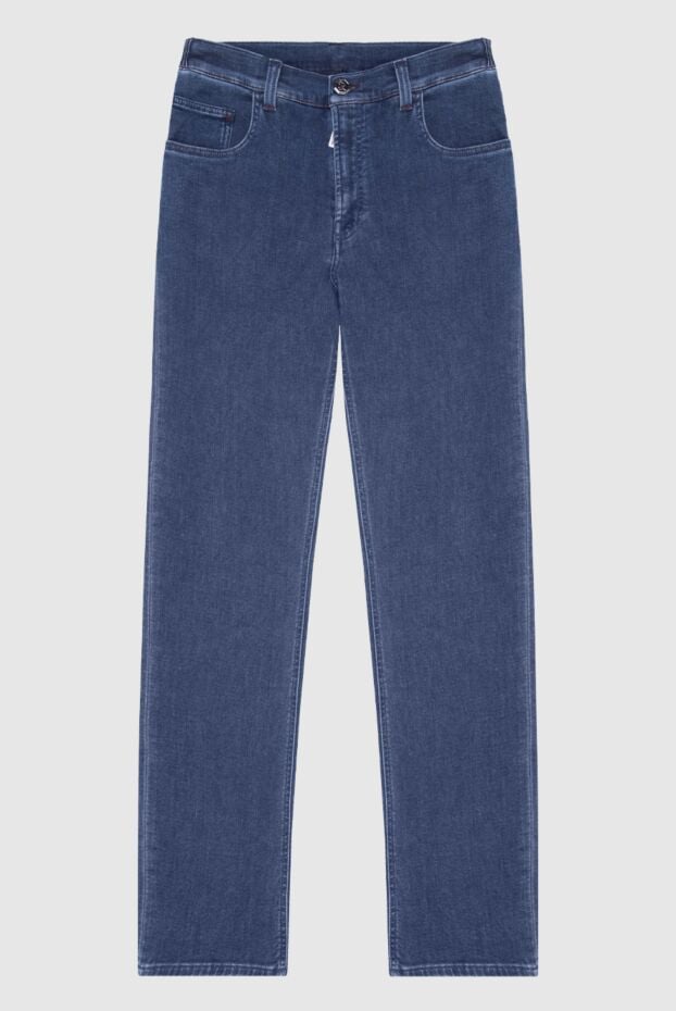 Blue straight-leg jeans, classic fit - photo 1