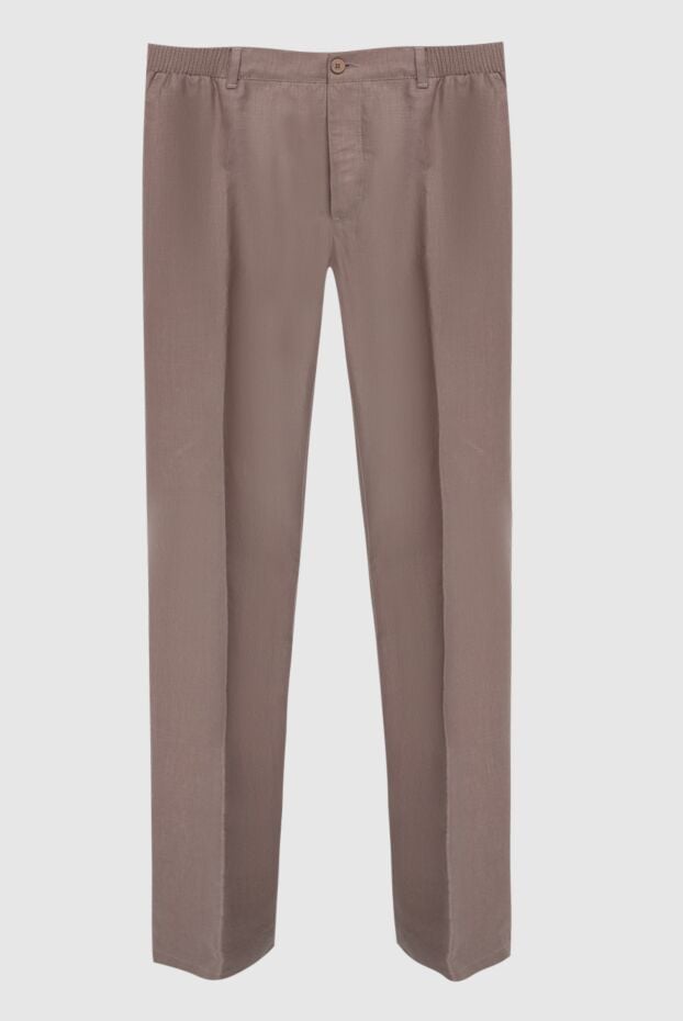 Stefano Ricci brown linen pants for men 170122 - photo 1
