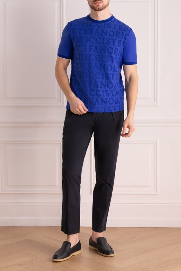 Stefano Ricci short sleeve jumper made of polyamide and elastane blue for men 170138 - photo 2
