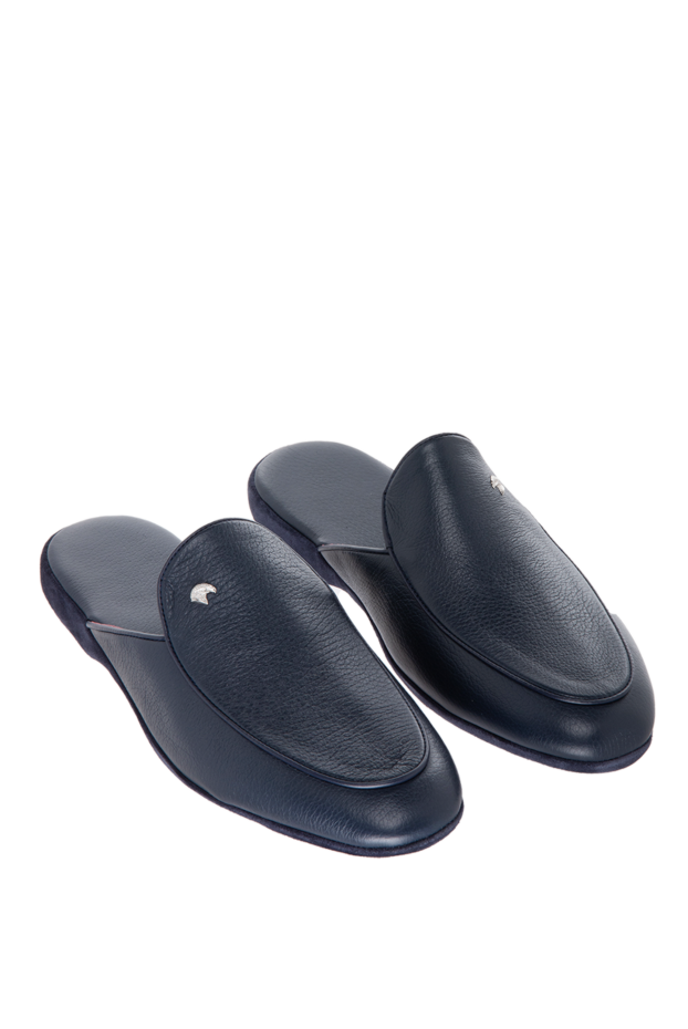 Stefano Ricci blue leather slippers for men 170142 - photo 3