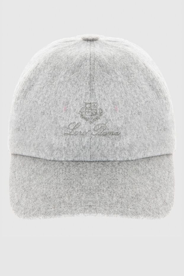 Loro Piana light gray cashmere cap with embroidered logo for men 170205 - photo 1