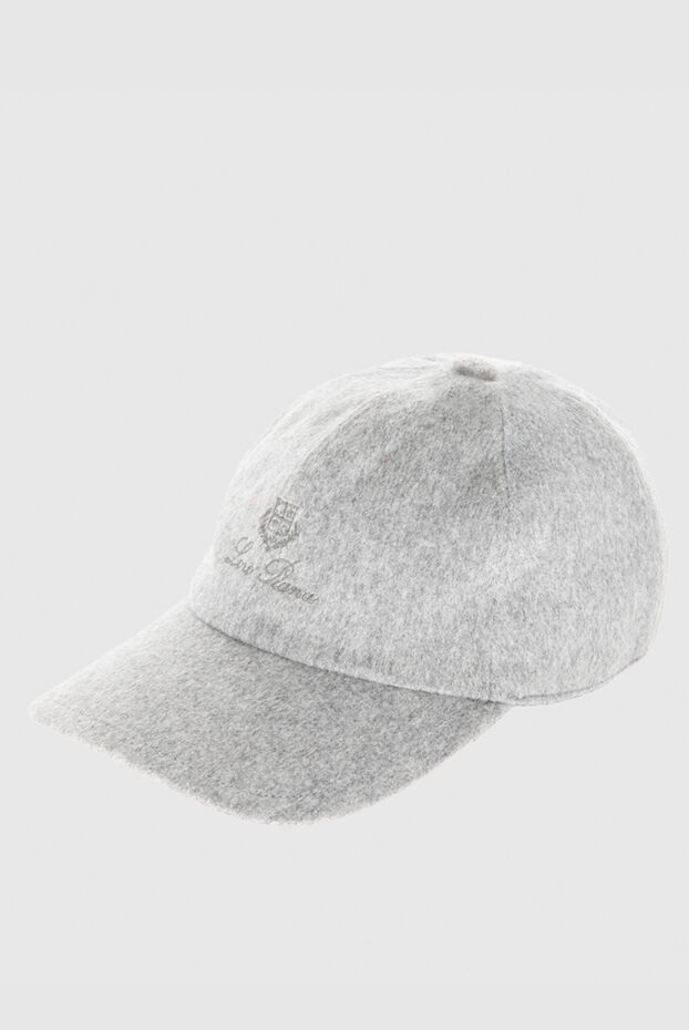 Loro Piana light gray cashmere cap with embroidered logo for men 170205 - photo 3
