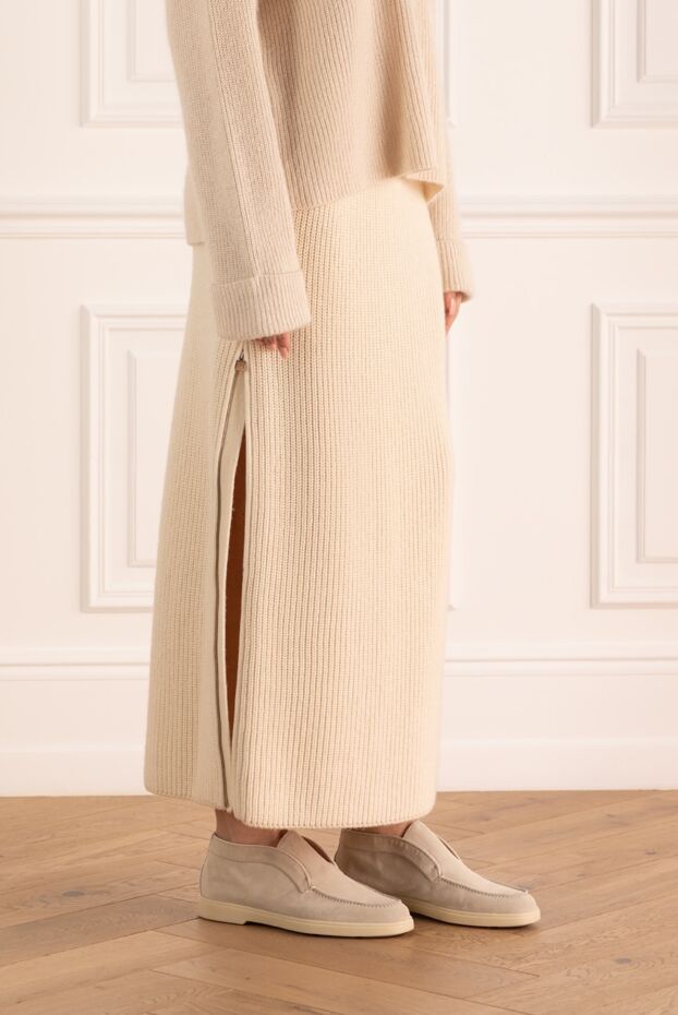 Loro Piana beige cashmere skirt for women 170224 - photo 3