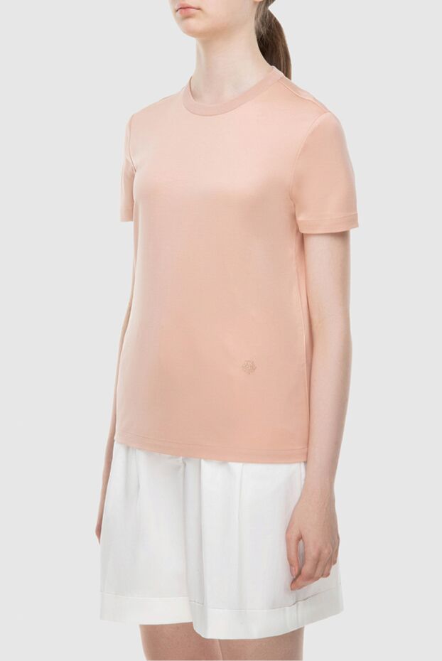 Loro Piana t-shirt powder-colored women's cotton basic 170225 - photo 3