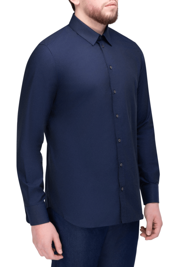 Alessandro Gherardi men's classic dark blue shirt in a solid color design (markdown) 196533 - photo 3
