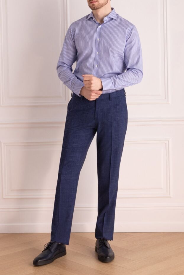 Alessandro Gherardi men's blue cotton striped shirt 170251 - photo 2