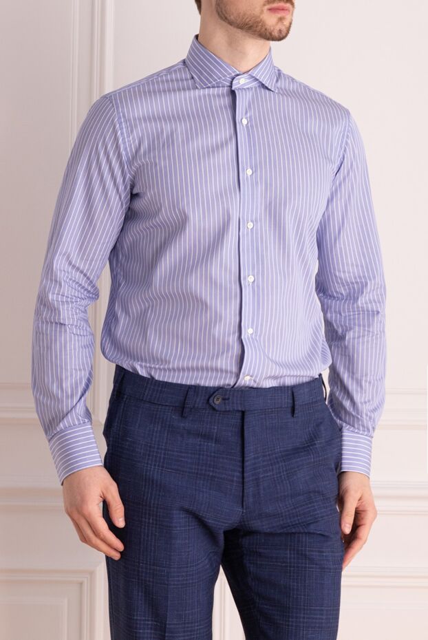 Alessandro Gherardi men's blue cotton striped shirt 170251 - photo 3