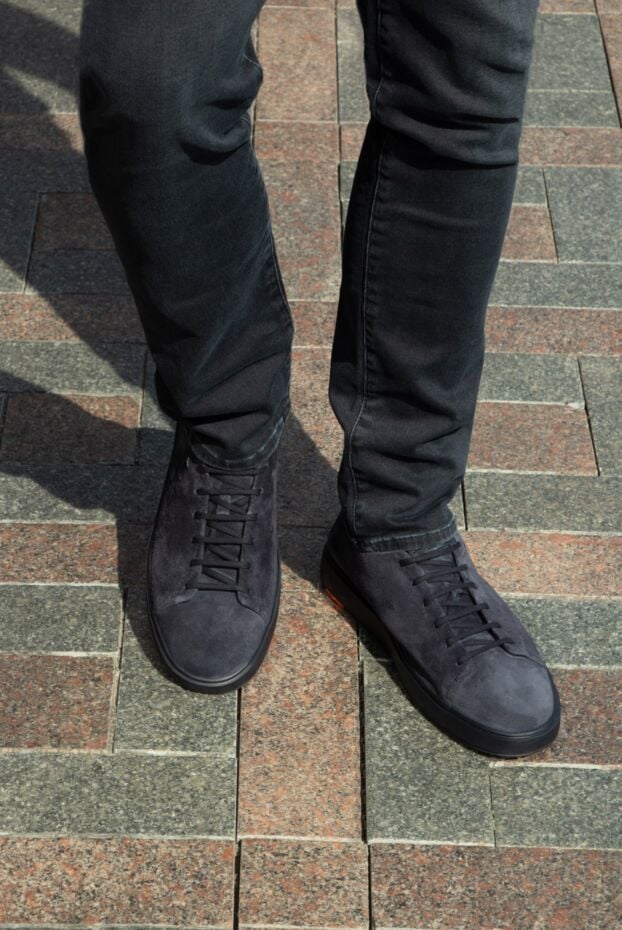 Santoni gray nubuck sneakers for men 170254 - photo 2