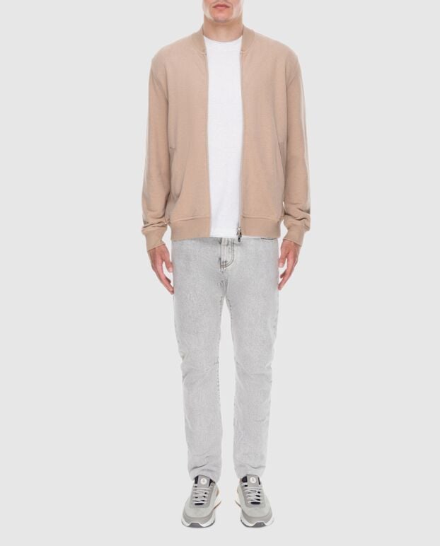 Beige cotton sweatshirt for men - photo 2