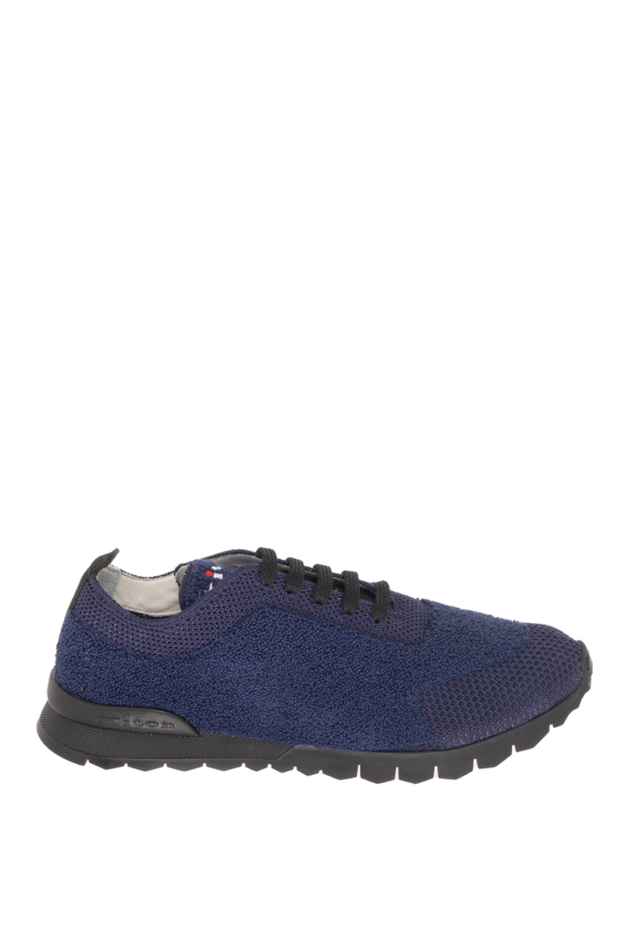 Kiton indigo structured textile sneakers with black laces 170365 - photo 1