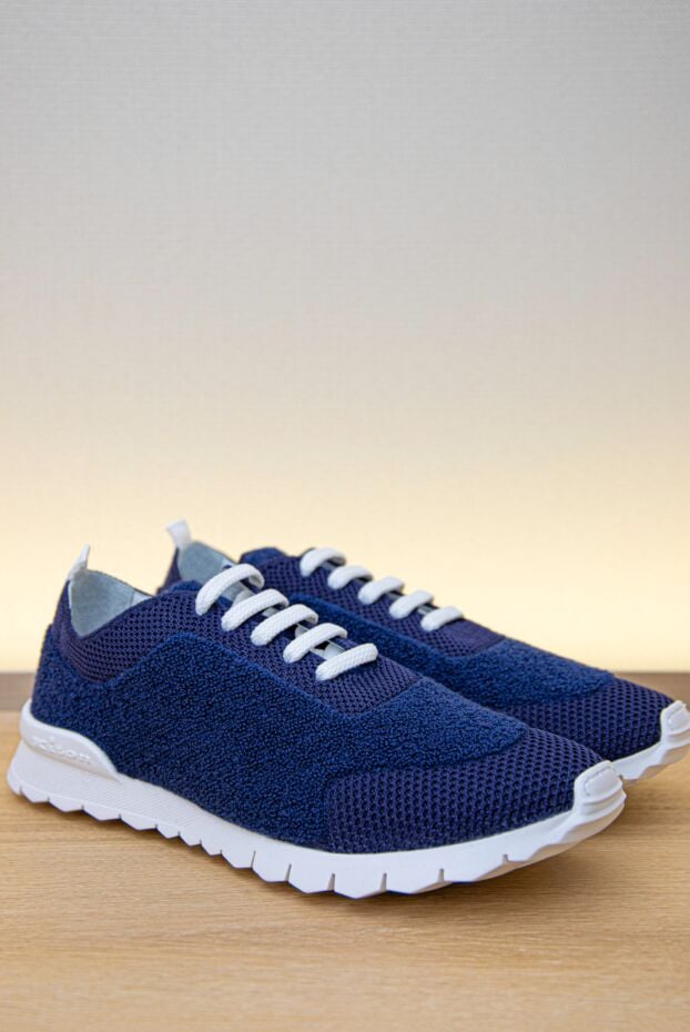 Kiton dark blue sneakers with terry inserts and a lightweight sole 170368 - photo 2