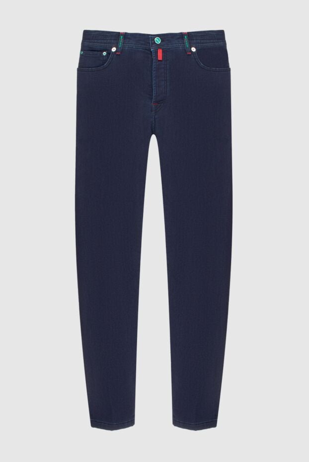 Kiton deep blue jeans with contrasting loops and threads 170370 - photo 1