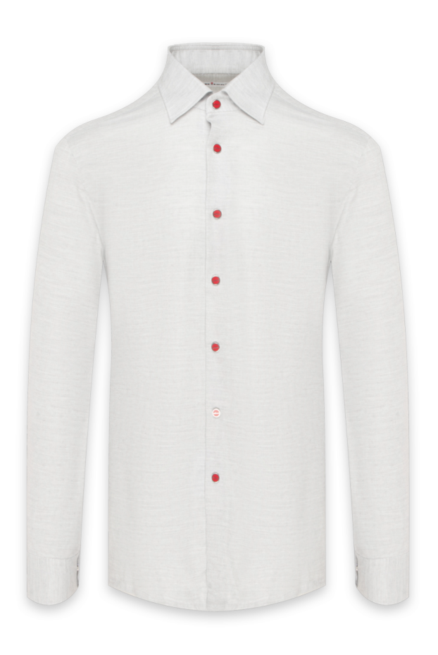 Kiton man white cotton and lyocell shirt for men 170371 - photo 1