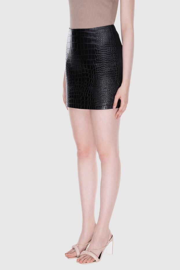 Ermanno Scervino black leather and suede skirt for women 170384 - photo 3