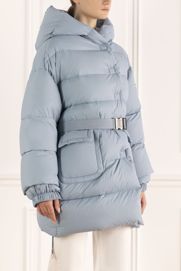 Ermanno Scervino long down jacket with belt and slit flaps in pastel blue 170403 - photo 3