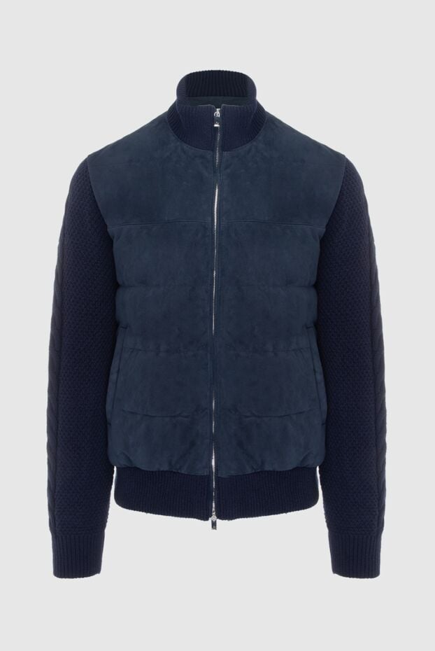 Tombolini blue wool and suede jacket for men 170416 - photo 1