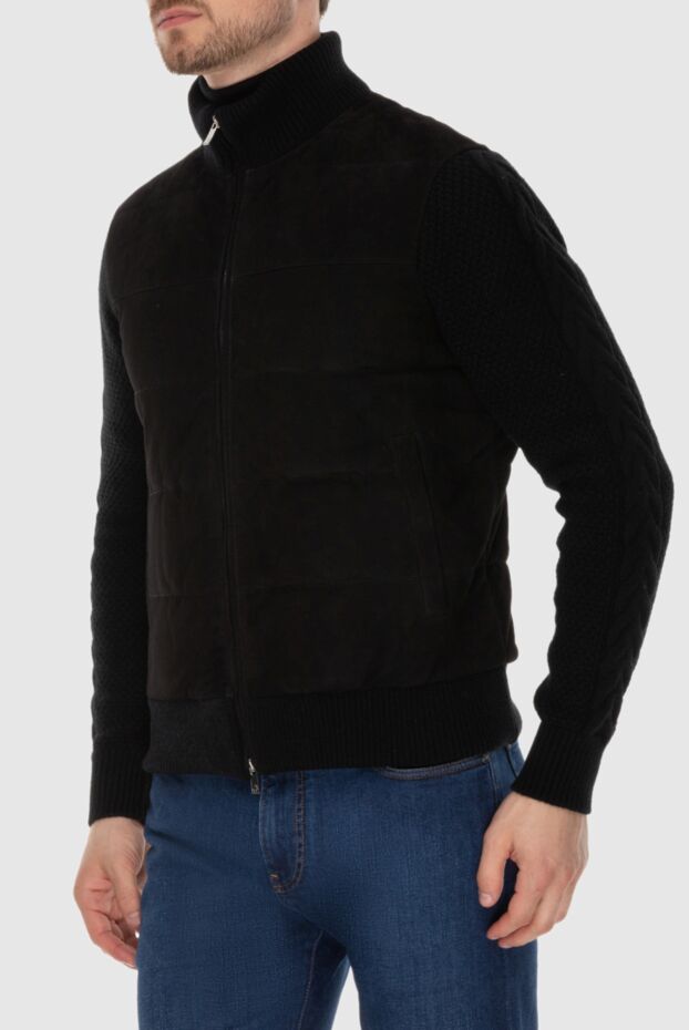 Tombolini black wool and suede jacket for men 170418 - photo 3