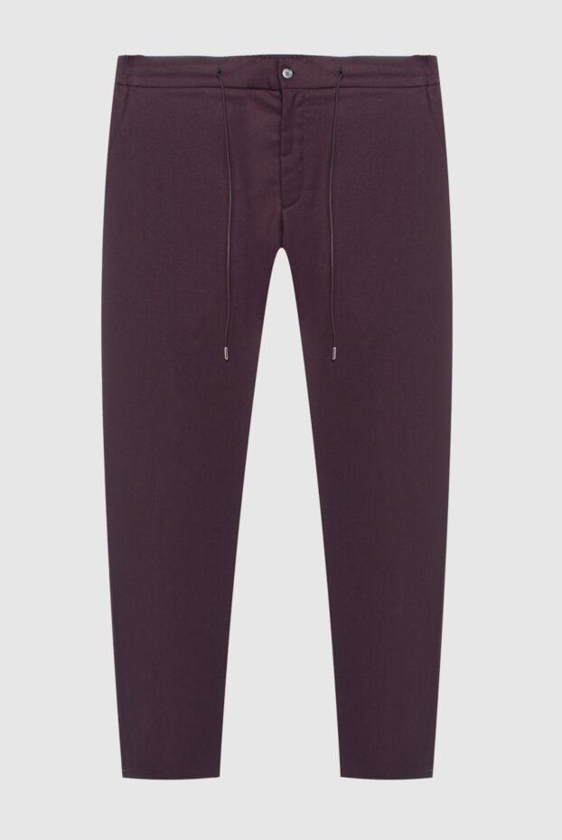 Tombolini men's trousers made of deep burgundy wool with drawstring 170422 - photo 1