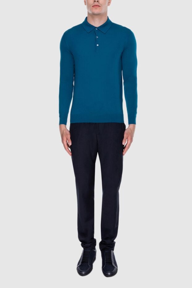 Tombolini men's dark blue wool trousers with drawstring 170423 - photo 2