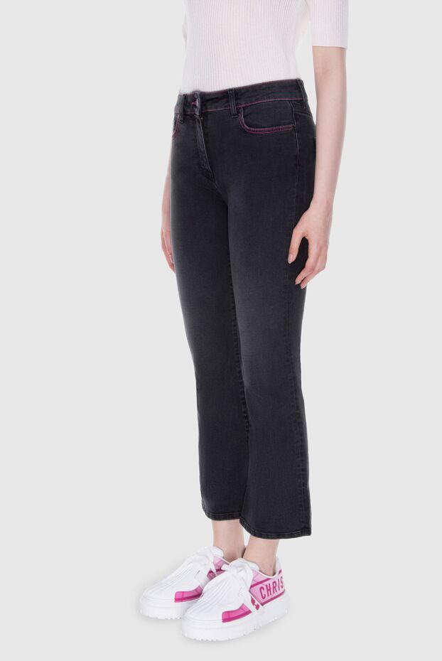 MSGM gray women's jeans with pink seams and a loose silhouette 170488 - photo 3