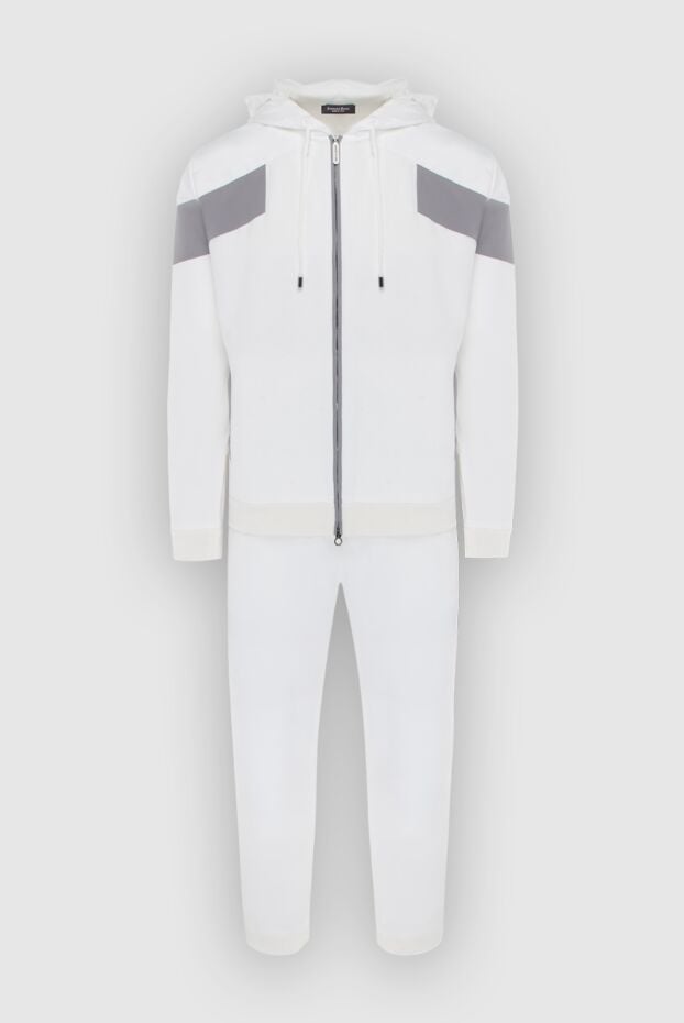 Stefano Ricci white cotton tracksuit with gray inserts 170489 - photo 1