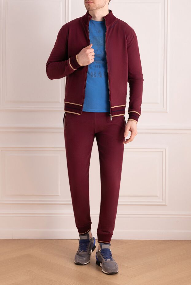 Stefano Ricci maroon cotton tracksuit with contrast trim 170496 - photo 2