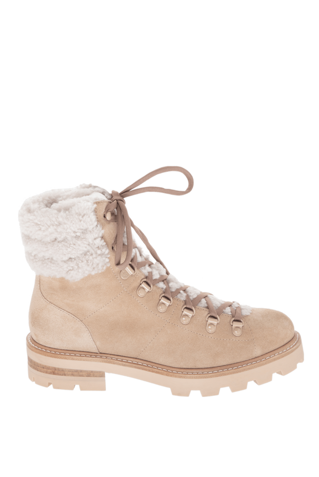 Jimmy Choo women's beige suede boots with laces and fur 170531 - photo 1