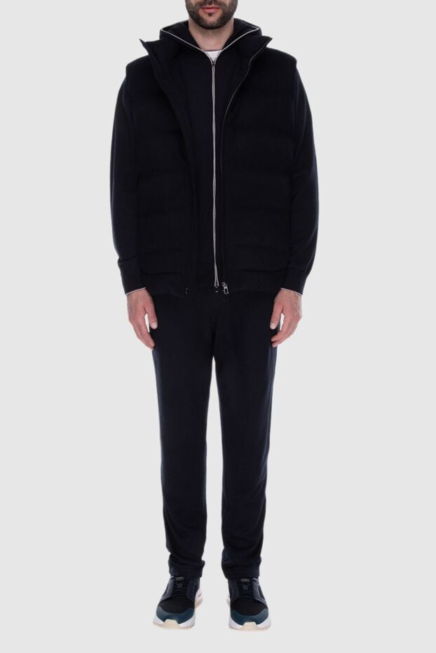 Loro Piana mens dark blue cashmere zip-up vest 170535 - photo 2