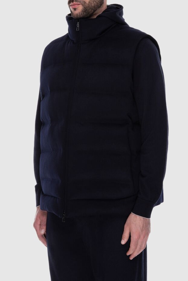 Loro Piana mens dark blue cashmere zip-up vest 170535 - photo 3