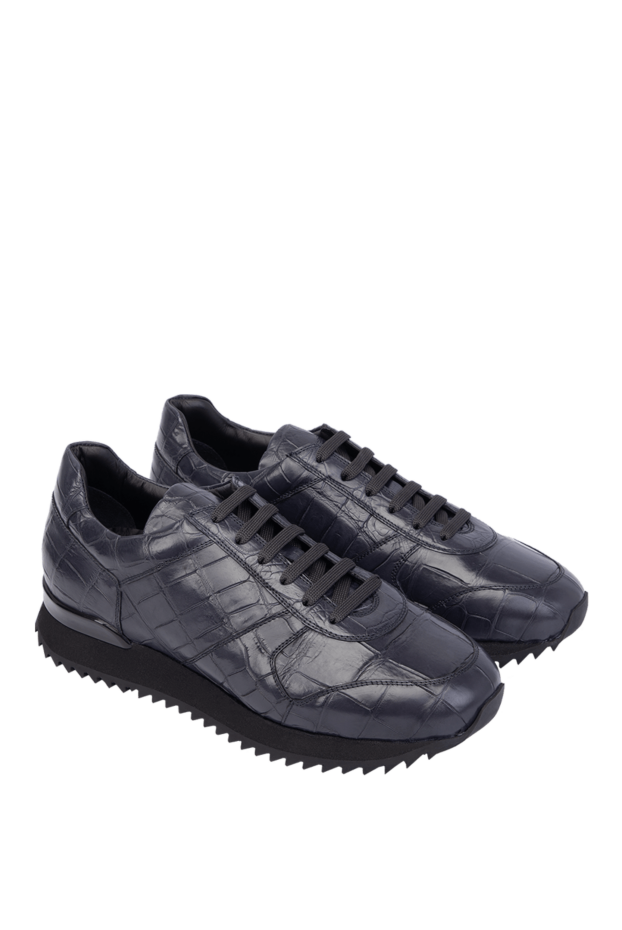 Cesare di Napoli premium sneakers with crocodile texture and sporty lugged sole 170542 - photo 3