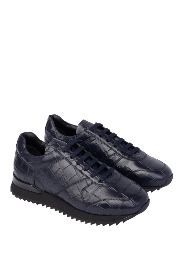 Cesare di Napoli dark grey luxury crocodile leather sneakers 170543 - photo 3