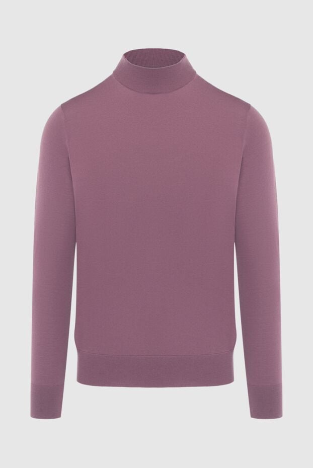 Loro Piana men's high-collar stand-up woolen sweater pink 170562 - photo 1