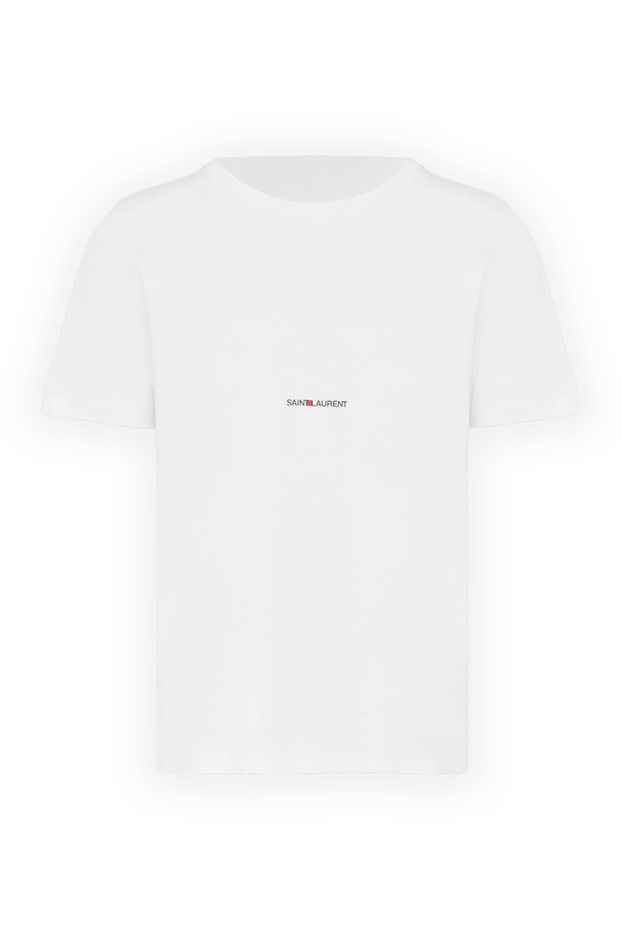 Saint Laurent white t-shirt with branded lettering in the center and soft knit 170569 - photo 1