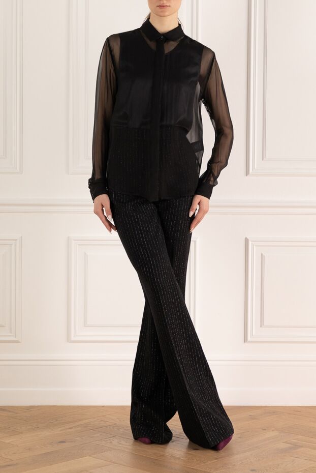Saint Laurent жіночі блуза з шовку чорна жіноча купити фото з цінами 170576 - фото 2