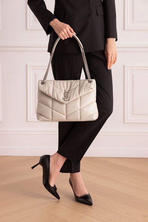 Saint Laurent жіночі сумка зі шкіри біла жіноча купити фото з цінами 170594 - фото 2