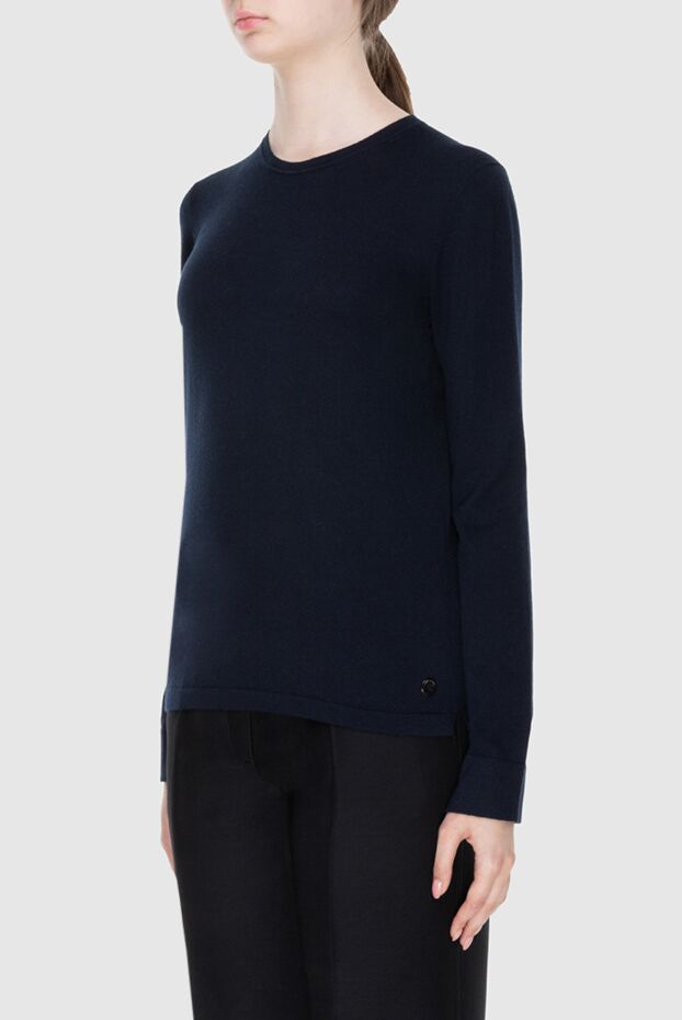 Loro Piana dark blue fine cashmere sweater with cutout cuffs 170626 - photo 3