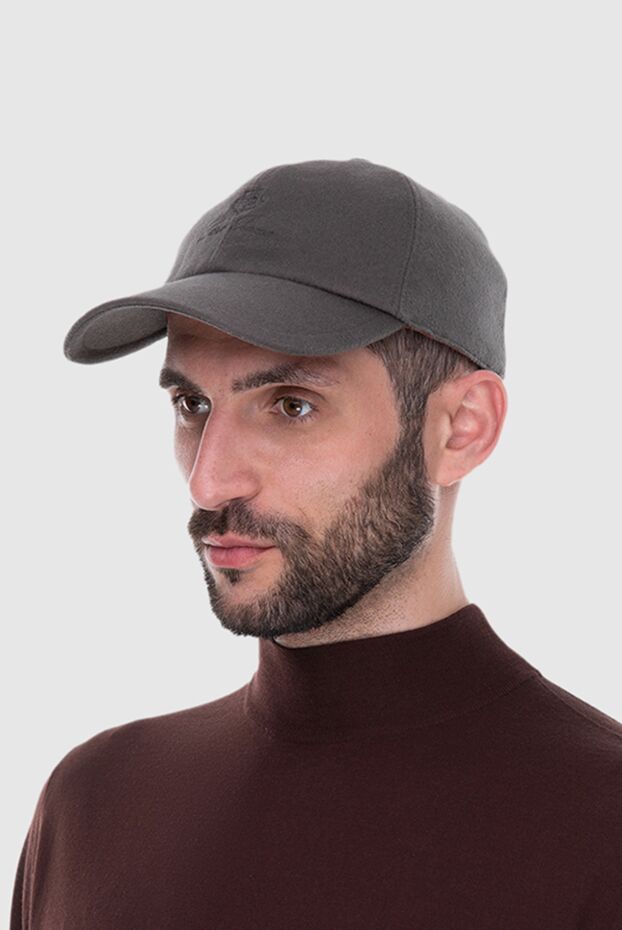 Loro Piana graphite cashmere baseball cap with embroidery 170627 - photo 3