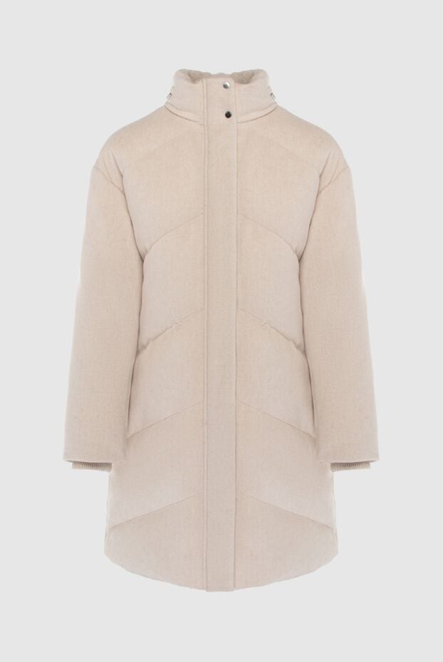 Loro Piana long cashmere down jacket minimalist style beige 170630 - photo 1