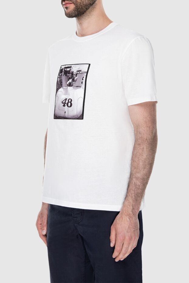 Limitato men's white t-shirt with black and white vintage sports car print #48 170741 - photo 3