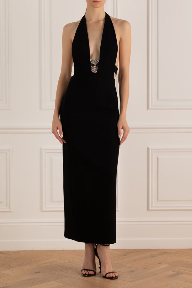 Saint Laurent женские платье из шерсти черное женское купить с ценами и фото 170766 - фото 2