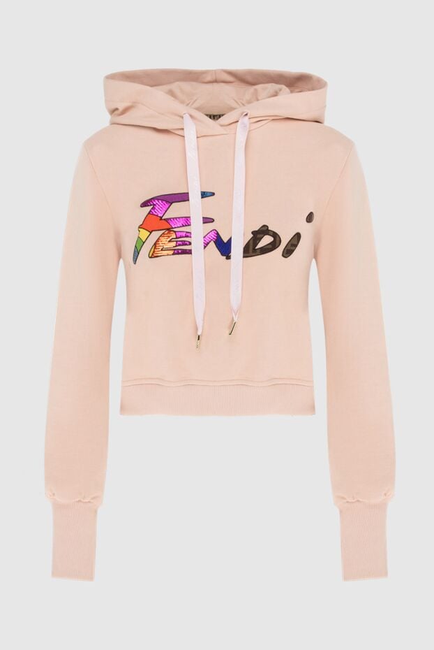 Fendi women's crop hoodie with a hood and a bright print 170815 - photo 1